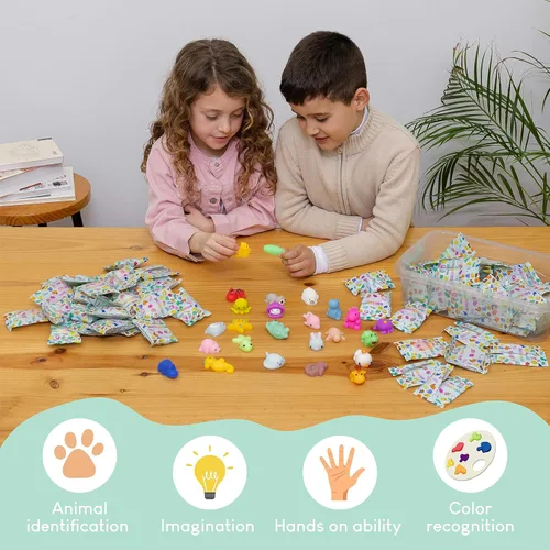 Miniatura 6 de BONNYCO Mochi - Juguetes esponjosos a granel para niños, paquete de 80 bolsas de regalos para niños de 3-5, 4-8, regalos de devolución para fiesta