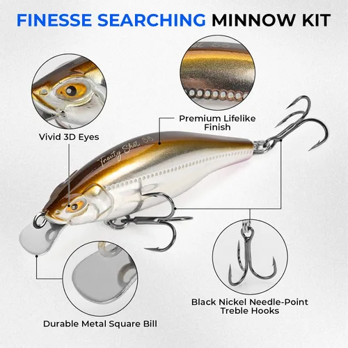Miniatura 6 de KastKing Superpower - Línea de pesca trenzada Texas Edition, 4 piezas de señuelos trenzados y lubina, con cebos duros y suaves, agua superior