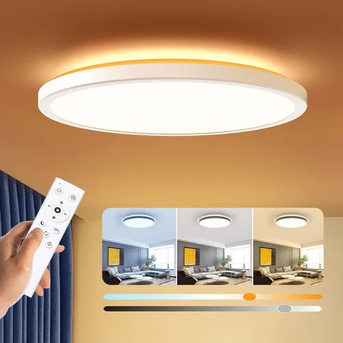 Miniatura 16 de BLNAN Lámpara de techo LED regulable con control remoto, 12 pulgadas, 3000 K-6500 K, color de luz ajustable, moderna lámpara de techo ultrafina