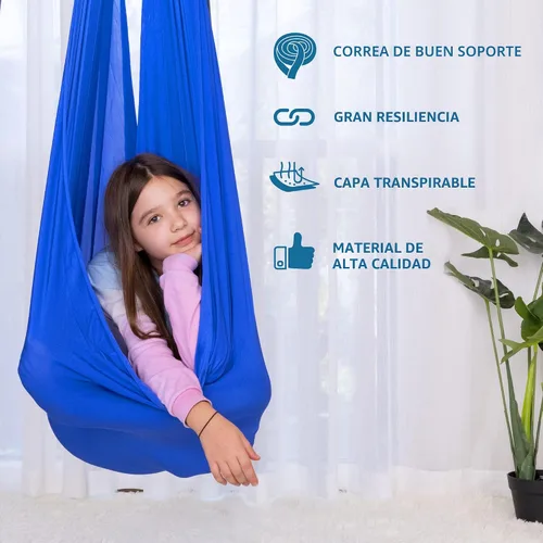 Miniatura 4 de OUTREE Columpio sensorial para niños con gancho giratorio de 360°, columpio de terapia interior ideal para autismo, TDAH, trastorno de procesamiento