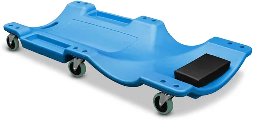 Miniatura 24 de Auto Dynasty Tablilla rodante de 40 pulgadas para reparación mecánica automotriz en el garaje, de perfil bajo, con luz LED y reposacabezas Negro