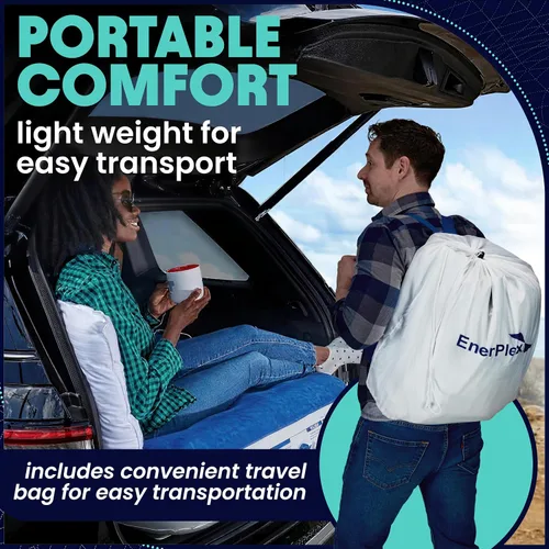 Miniatura 7 de EnerPlex Colchón de Aire para Acampar con Bomba Incorporada - Colchón Inflable Twin para Huéspedes de Viaje - Cama Portátil para Adultos y Niños