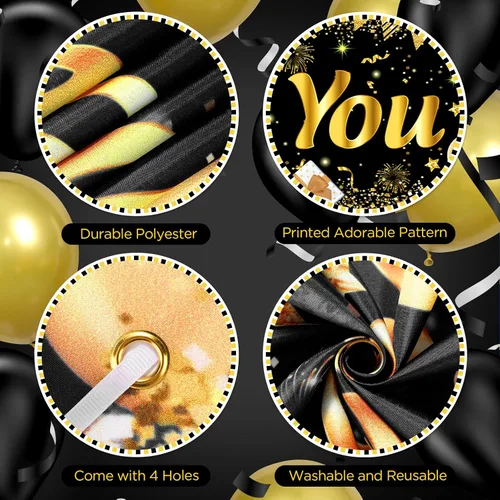 Miniatura 7 de Decoraciones We Appreciate You Letrero de Jardín Negro Dorado We Appreciate You con 18 Globos Letrero Gracias por Todo lo que Haces Regalos
