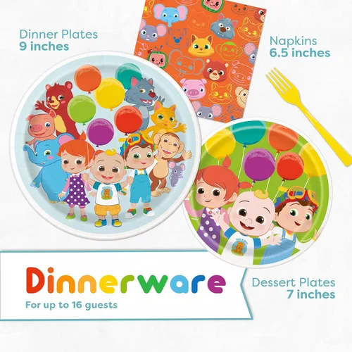 Miniatura 5 de CoComelon - Suministros para fiestas de cumpleaños de CoComelon Fondo de CoComelon Decoración de fiesta CoComelon para niñas y niños 1er 2do