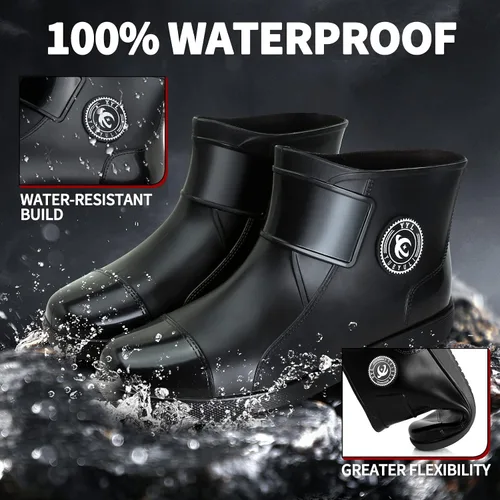 Miniatura 2 de Hsttgsr Botas de lluvia para mujeres y hombres, botas de goma impermeables para hombre, botas de jardín antideslizantes, zapatos de pesca ligeros