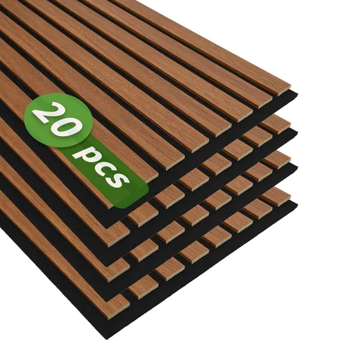 Miniatura 13 de Art3d Paquete de 4 paneles de listones de madera insonorizados de 12" x 93", paneles de pared acústicos de 31 pies cuadrados, paneles de pared 3D