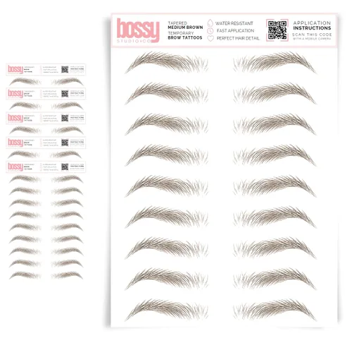 Miniatura 81 de 5 paquetes de tatuajes temporales para cejas, adhesivos impermeables para cejas, tatuajes falsos para el cabello tipo pelar de transferencia