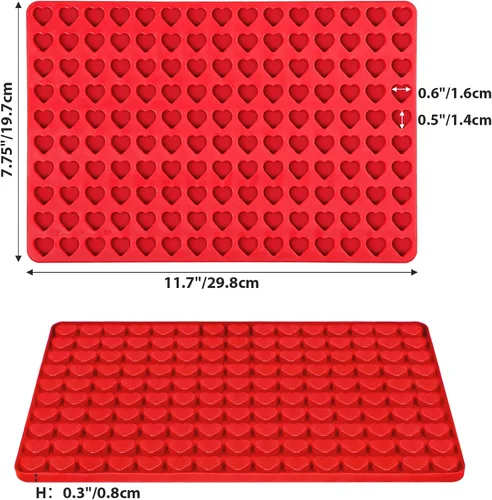Miniatura 4 de Webake Mini molde de corazón, 150 cavidades, molde de silicona para gomitas, dulces, chocolate, bandeja para hornear para golosinas caseras, Día