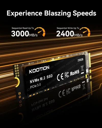 Miniatura 2 de KOOTION SSD NVMe M.2 PCIe 2280 de 256GB Unidad de estado sólido interna Gen3x4 Disco duro de hasta 3000MB/s Compatible con laptop y PC