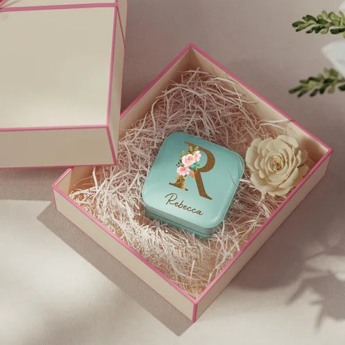 Miniatura 5 de Joyero personalizado Estuche de joyería de viaje personalizado, regalos de dama de honor, mini organizador de joyas, regalos personalizados