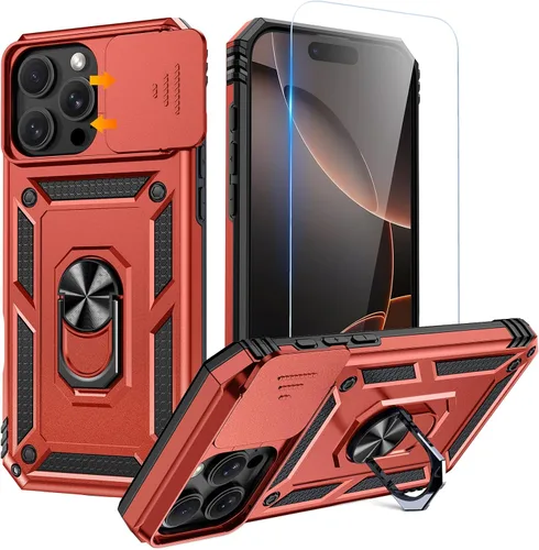 Miniatura 25 de Goton Funda para iPhone 14 Plus con Protector de Pantalla - Funda con Cubierta Deslizante para Cámara con Soporte de Anillo, Resistente de Grado