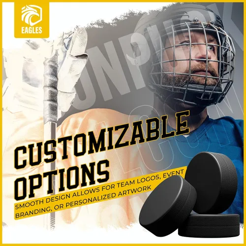 Miniatura 7 de EAGLES Ice Hockey Pucks 1, 2, 3, 6 or 50 Pack High Grade Pucks Official Regulation Weight & Size for Practice & Classic Training - 6 oz Diameter