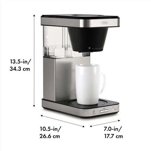 Miniatura 3 de OXO Cafetera de 8 tazas, molinillo de café cónico de acero inoxidable y rebabas