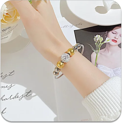 Miniatura 6 de PEAS Pulsera ajustable de cuentas de acero inoxidable, Sin gemas.