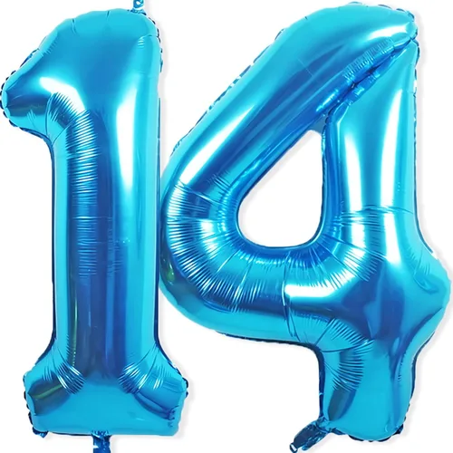 Miniatura 12 de Globos gigantes de papel aluminio azul del número 20 de 40 pulgadas, globos gigantes de helio número 20 para niños y niñas, decoraciones de azul