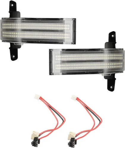 Miniatura 6 de ROCCS Luces intermitentes de señal de giro blancas DRL LED para espejo lateral de remolque, compatibles con Chevy Silverado GMC Sierra 2014–2019 OEM