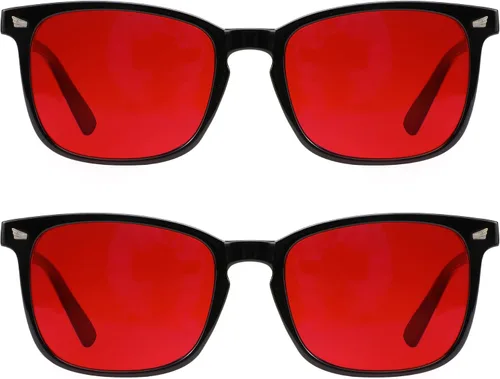 Miniatura 31 de VisionGlobal 1 par de lentes de bloqueo de luz azul/paquete de 2 lentes rojos para dormir o 2 lentes de juego para mujeres/hombres