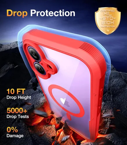 Miniatura 356 de Diaclara Funda diseñada para iPhone 16, mejorada [protección completa de la cámara], carcasa resistente de cuerpo completo con protector de pantalla