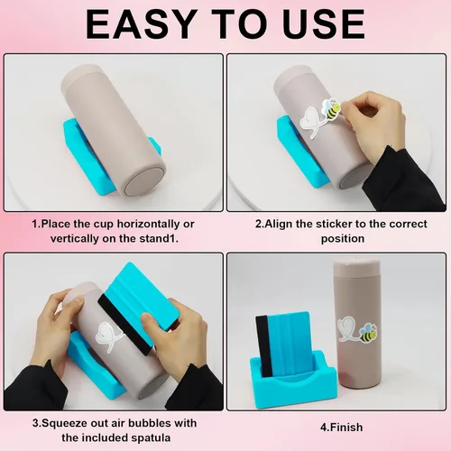 Miniatura 4 de Cuna de silicona para tazas con ranura incorporada, soporte antideslizante para vasos con escobilla de fieltro, uso para aplicar calcomanías UV DTF