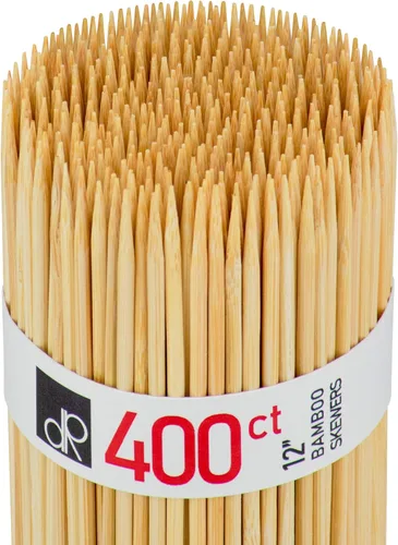 Miniatura 11 de DecorRack Brochetas de bambú natural de 8 pulgadas, 400 pinchos de madera para asar a la parrilla, barbacoa, aperitivos, frutas, smores, cóctel