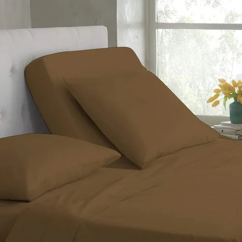 Miniatura 7 de Base de cama ajustable – Juego de sábanas de cabeza dividida superior tamaño Queen – Sábanas de 100% algodón egipcio sólido color azul aguamarina