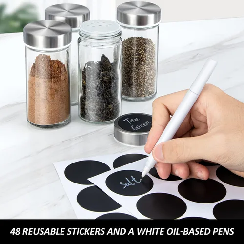 Miniatura 5 de Organizador giratorio de especias con tarros (20 unidades), organizador de condimentos para gabinete, estantes de especias de cocina para encimera