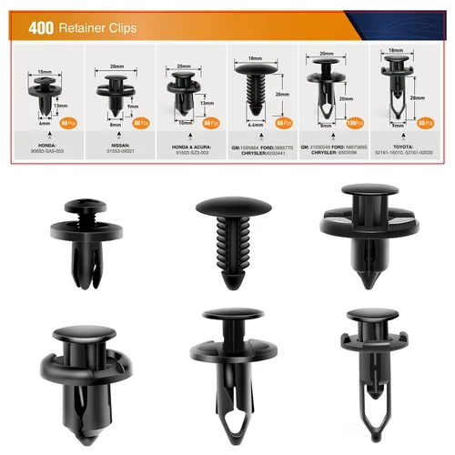Miniatura 11 de GOOACC Clips de remache de nailon para guardabarros y protector de parachoques para GM, Ford y Chrysler 0.276 in, clips para carrocería