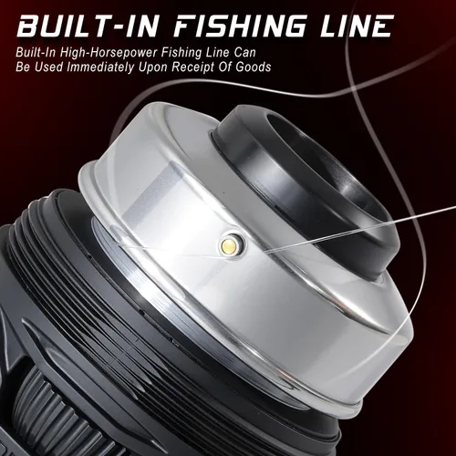 Miniatura 5 de Sougayilang Spincast - Carrete de pesca, relación de engranajes de alta velocidad 3.9:1, diseño de cebo de botón sin problemas y mango reversible