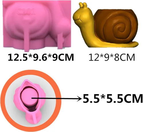 Miniatura 2 de Molde de silicona para macetas, moldes de silicona en forma de animal 3D para hormigón, cemento, yeso, arcilla polimérica, fundición de resina