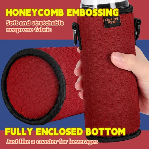 Miniatura 3 de Fundas aislantes portátiles de plástico de 16.9 onzas, fundas aislantes de 16, 17, 18 onzas, soporte para botellas/latas con correa para el hombro