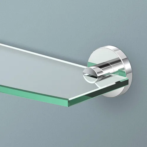 Gatco 4666 Reveal - Estante de vidrio templado curvado montado en la pared de 20.13 pulgadas de ancho x 5.40 pulgadas de profundidad | Estante de