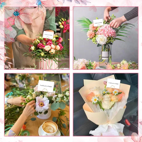 Miniatura 5 de 30 púas florales de alambre de metal de 13 pulgadas de alambre floral para tarjetas, soporte para notas de fotos, soporte para tarjetas de nombre