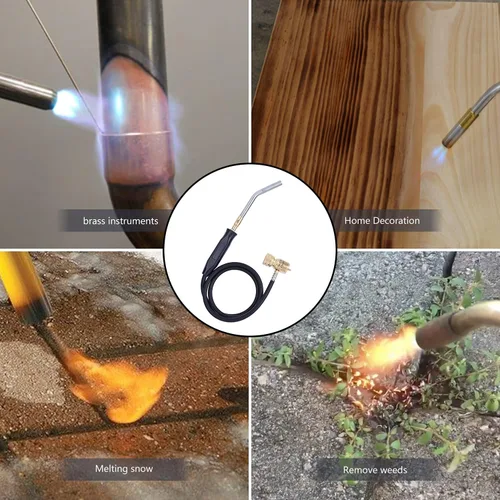Miniatura 7 de Antorcha de propano de mano con manguera, antorcha de gas Mapp, soplete de soldadura, longitud de manguera 1.5M/60" Temperatura máxima de operación