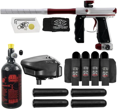 Maddog Empire Mini GS Marcador de Pistola de Paintball Electrónico Completamente Automático con Tanque de Paintball HPA 48/3000, Cargador Polvo
