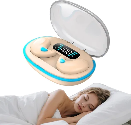 Miniatura 9 de Auriculares invisibles Bluetooth para dormir inalámbricos pequeños con cancelación de ruido, auriculares planos para dormir de lado, impermeables