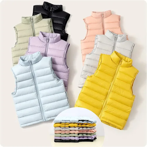 Miniatura 6 de Down Puffer Vest for Boy Girls Lightweight Water-Resistant Winter Jacket Outwear Kids Fall Sleeveless Coats