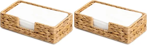 Miniatura 10 de StorageWorks Servilletero de hierba marina para mesa, cestas de mimbre para baño, dispensador de servilletas rústico para comedor, sala