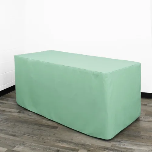 Miniatura 17 de YOUR CHAIR COVERS Mantel ajustable color marrón chocolate – Mantel rectangular de poliéster ajustable de 6 pies, mesa de buffet para interiores