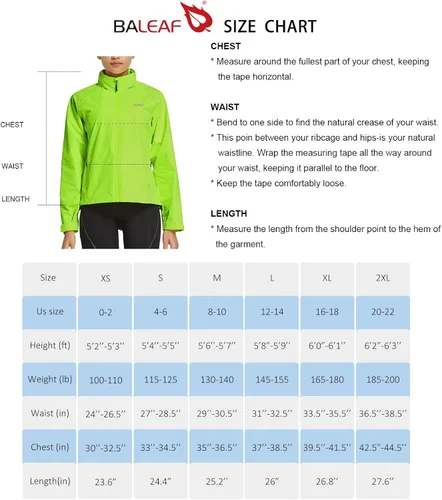 Miniatura 7 de BALEAF Women's Cycling Rain Jackets Waterproof Windbreaker Running Jackets Reflective Rain Gear Packable Lightweight Hooded