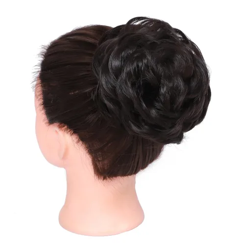 Miniatura 3 de Rose bud Extensiones de Cabello para Mujer en Forma de Moño Desordenado, Banda Elástica para Updo, Cabello Rizado y Desordenado, Scrunchie