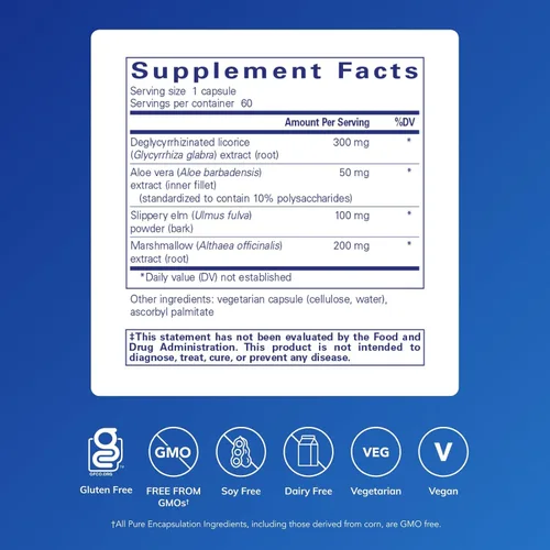 Miniatura 2 de Pure Encapsulations DGL Plus - Suplementos de salud intestinal para hombres y mujeres, con raíz de malvavisco, extracto de aloe vera y corteza
