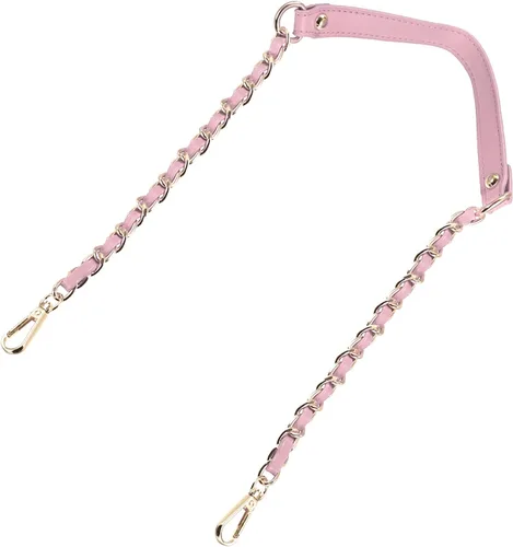 Miniatura 16 de Uxcell Correa de cadena plana de hierro de cuero de 39 pulgadas para bolso de mano, mango de reemplazo de hombro, negro con cadena dorada