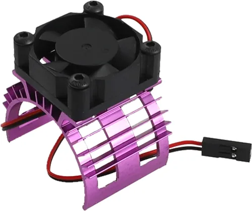 Miniatura 4 de Share Goo Disipador de calor de aleación con ventilador de enfriamiento de 5 V para 1/10 coche 540 550 3650 motor sin escobillas motor RC auto