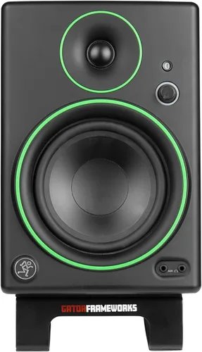 Miniatura 10 de Gator Frameworks Soporte de escritorio con abrazadera para monitor de estudio y altavoz con superficie acolchada de espuma EVA, ángulo ajustable