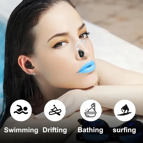 Miniatura 6 de Clip de nariz de natación, paquete de 14 tapones para la nariz con gel de sílice impermeable para niños (edad 7 +) y adultos, multicolor