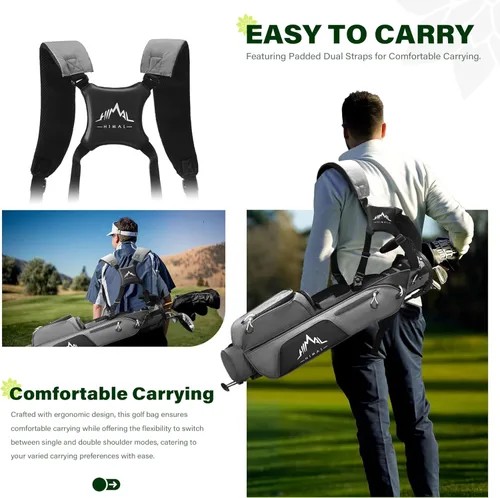 Miniatura 5 de uniHimal Par 3 Golf Bag Small Lightweight with Dual Shoulder Straps – Pitch n Putt Golf Bag Easy to Carry and Durable for Men/Women– 31.5 inches