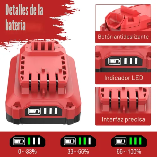 Miniatura 5 de Paquete de 2 baterías de iones de litio de 20 V 3600 mAh de repuesto para Craftsman V20, compatible con Craftsman batería de 20 voltios, 3.6 Ah MAX