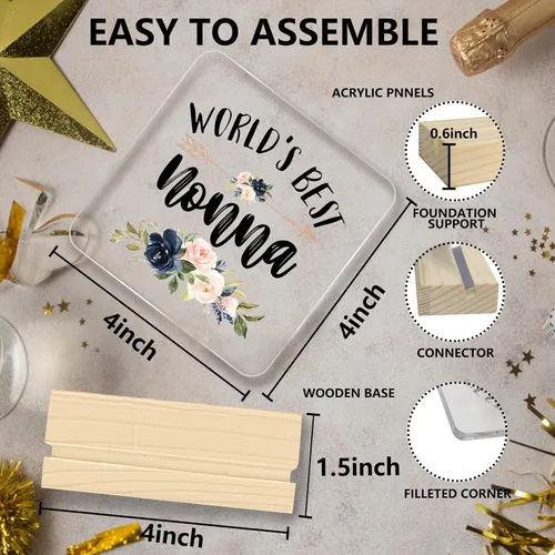 Miniatura 7 de Regalo de Grammy, regalos para abuela, placa acrílica del mejor Grammy del mundo, regalos para la mejor abuela, regalos de abuela para cumpleaños