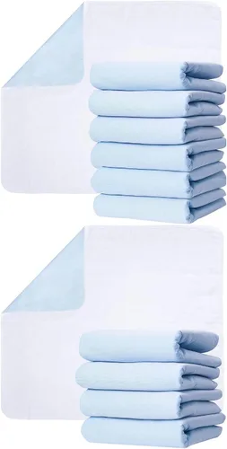 GREEN LIFESTYLE Almohadillas lavables paquete de 6 + 4 unidades – Almohadillas de cama grandes, 30 x 34 pulgadas, para uso como almohadillas de cama
