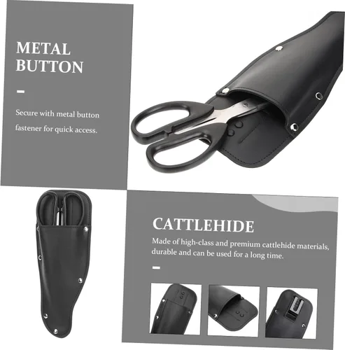 Miniatura 3 de Happyyami Pinza de podadora de cuero para tijera, abrazaderas de inglete para recortar alicates, soporte para herramientas de caza, protector